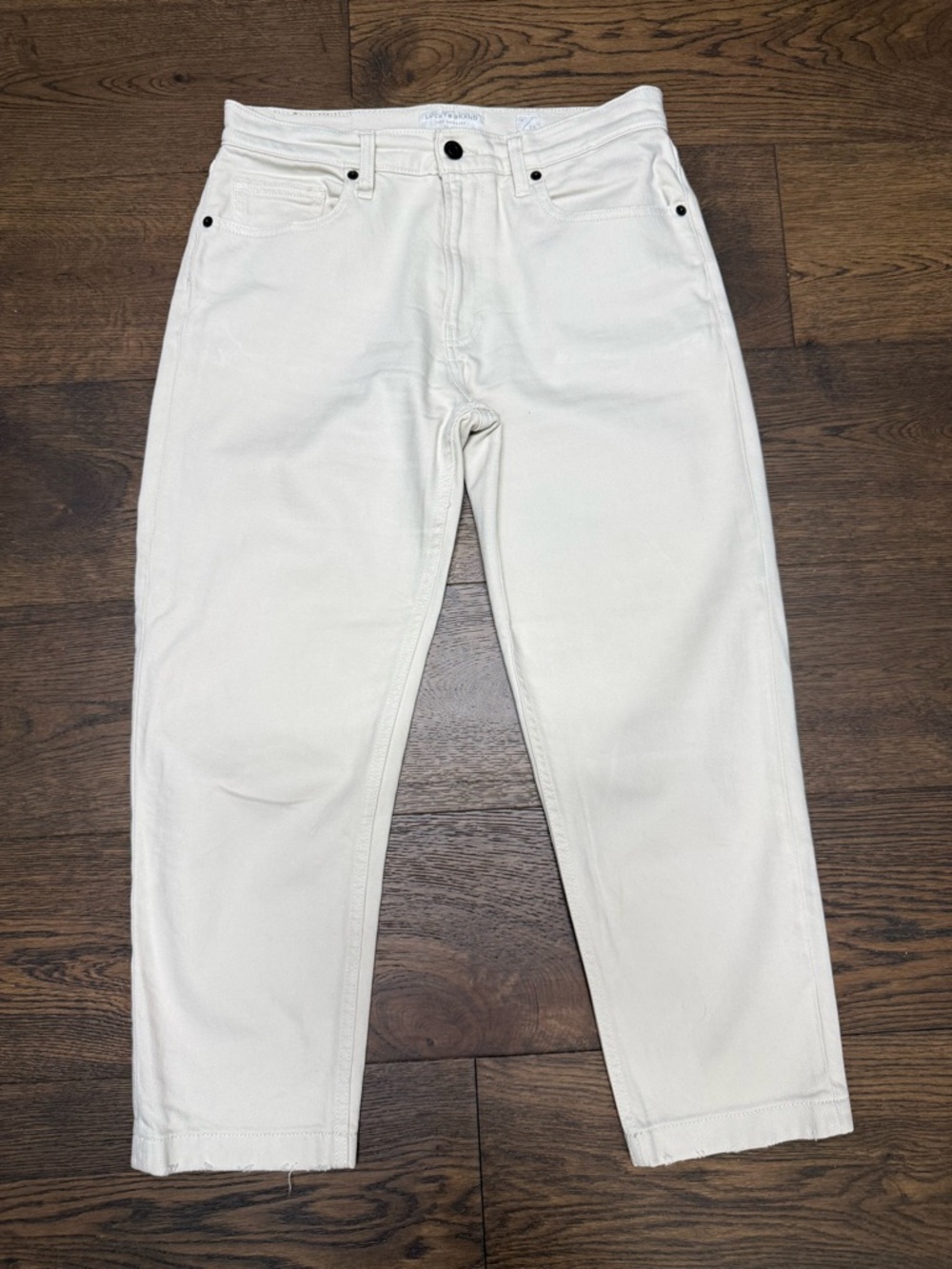 Lucky Brand Cream Relaxed Crop Jeans